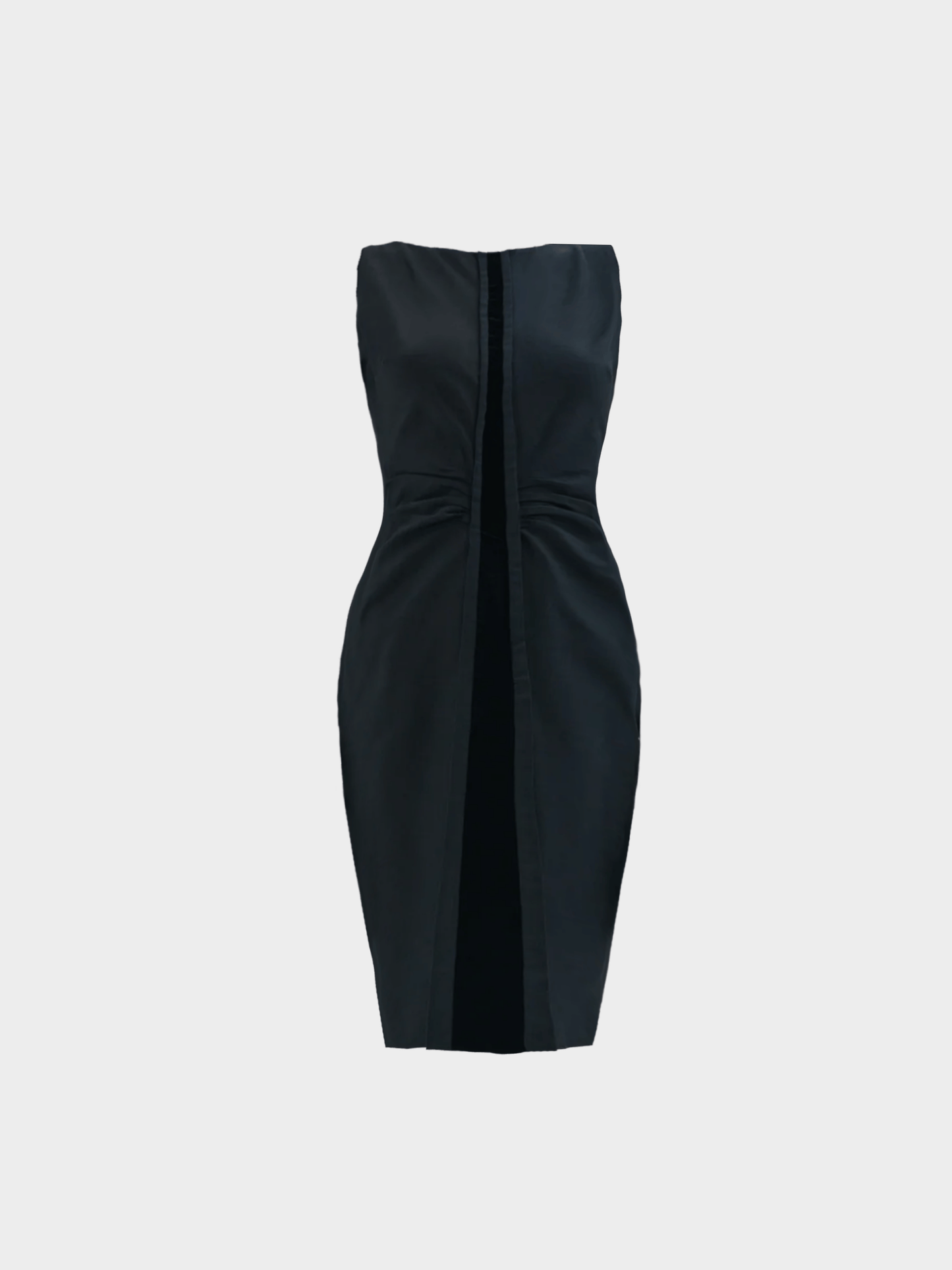 Gucci by Tom Ford FW 2004 Black Sleeveless Velvet Detail Sheath Dress