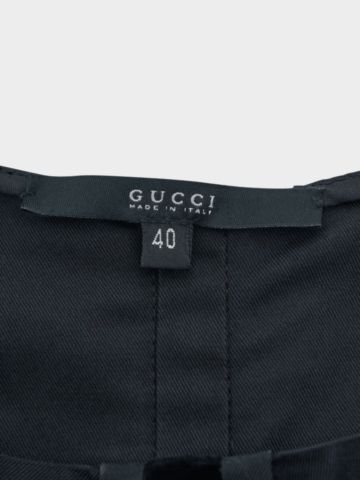 Gucci by Tom Ford FW 2004 Black Sleeveless Velvet Detail Sheath Dress