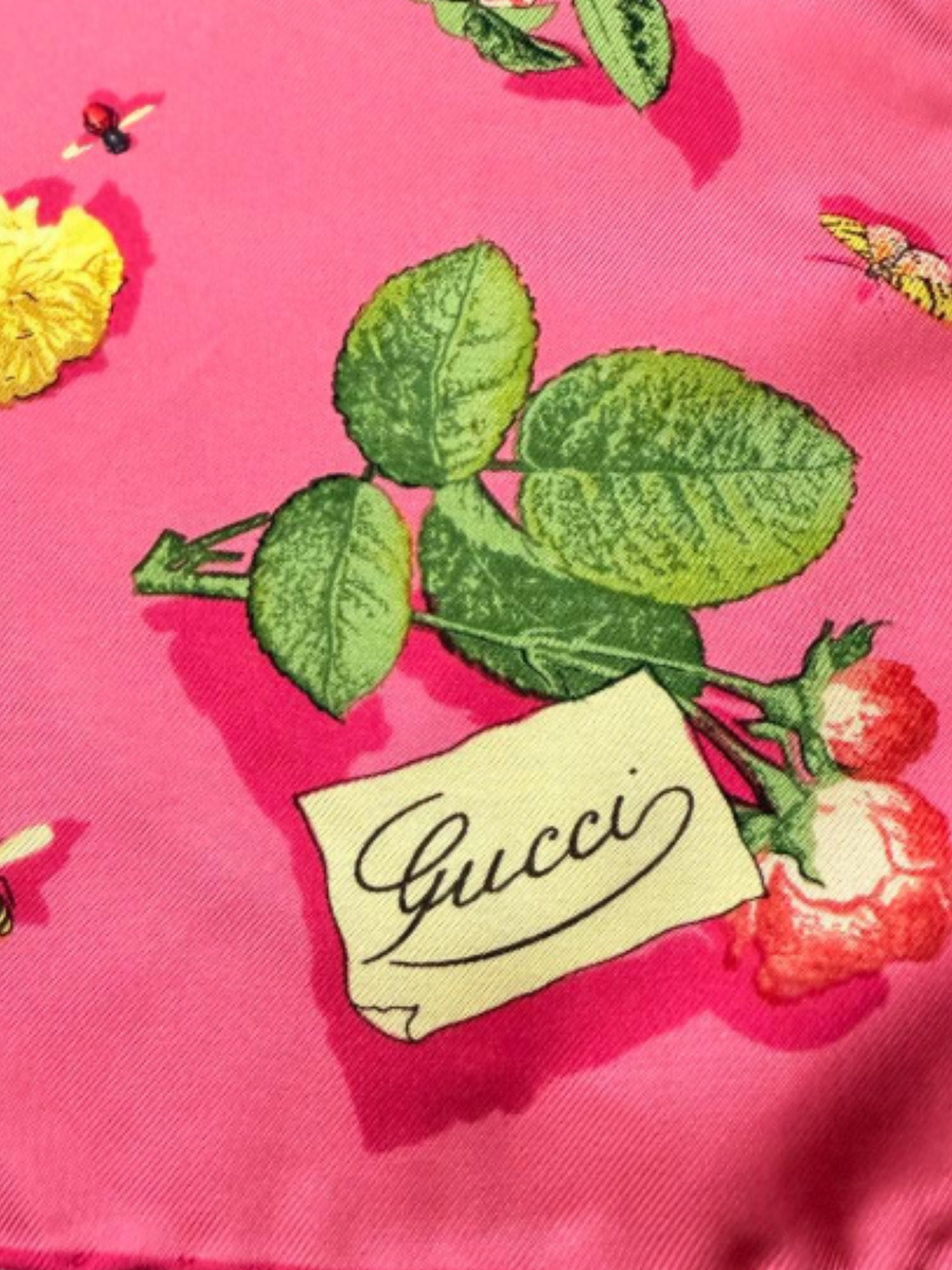 Gucci 2010s Pink Silk Floral Scarf