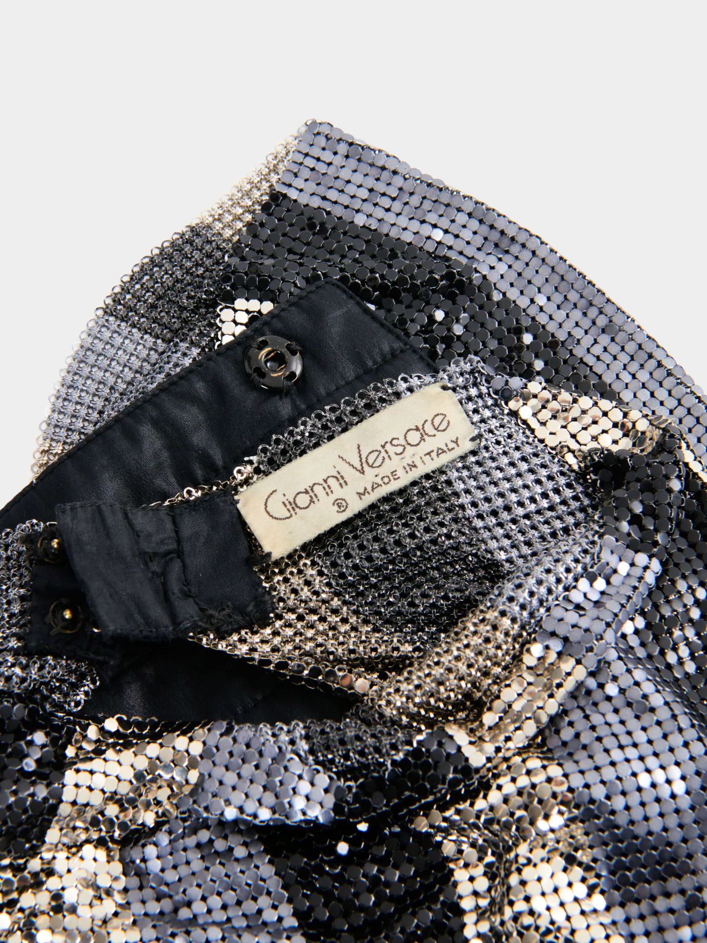 Gianni Versace FW 1983 Multicolor Oroton chainmail halter top