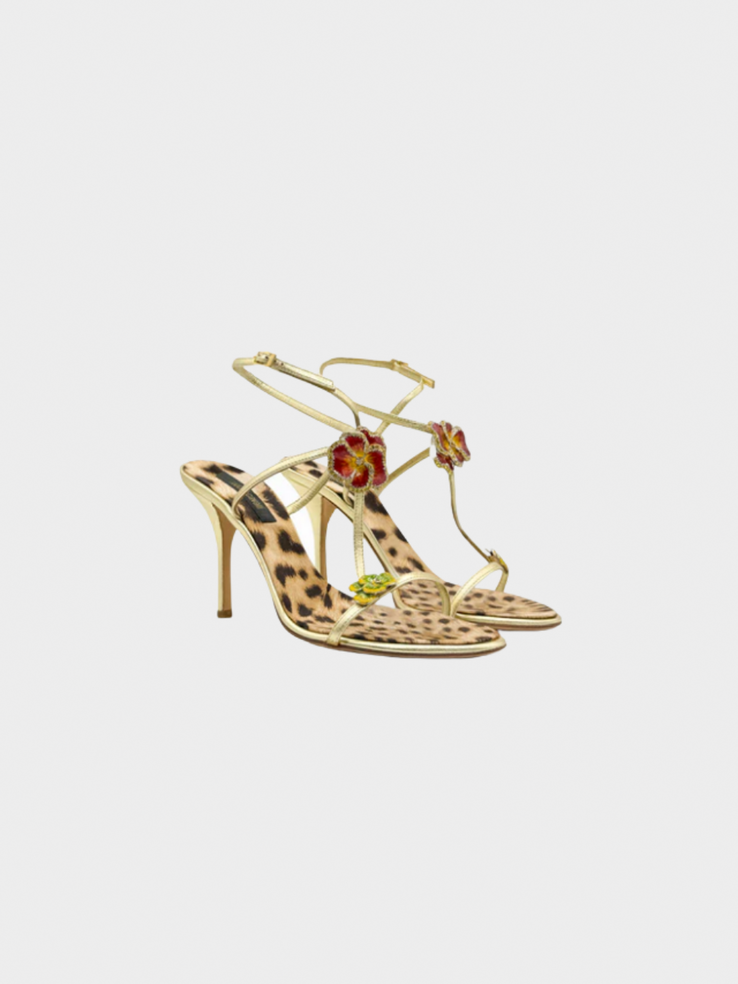 Roberto Cavalli 2000s Gold Flower Pumps