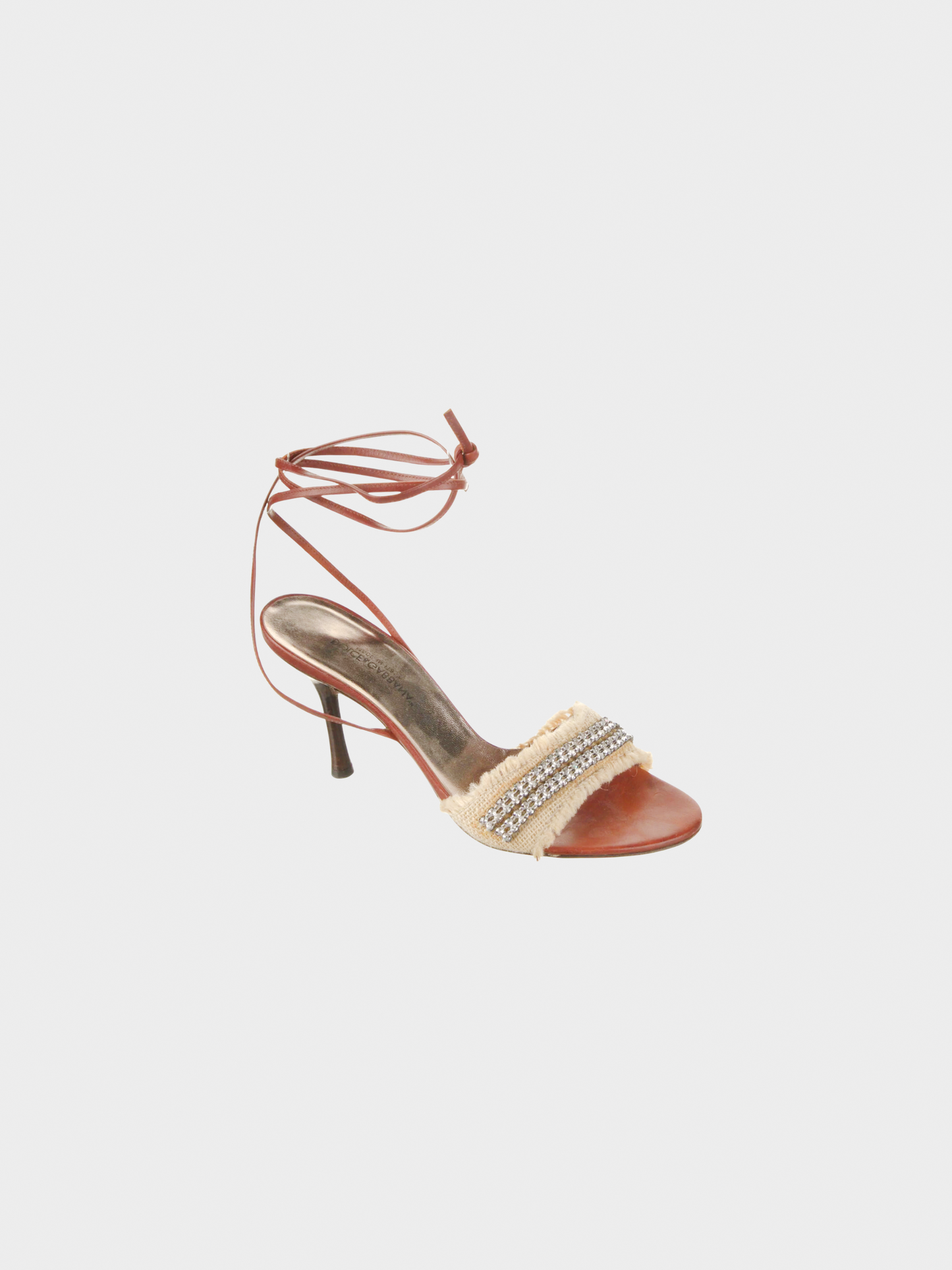Dolce and Gabbana 2000s Brown Strappy Leather Heels