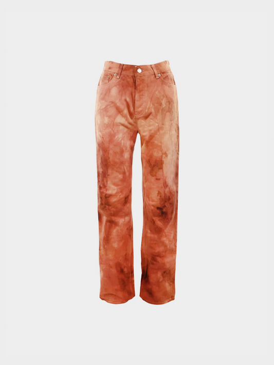 Helmut Lang 2000s Copper Cotton Tie-Dye Pants