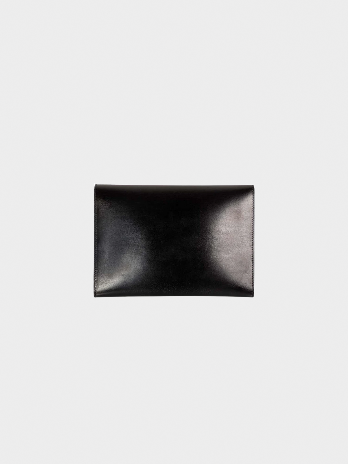 Hermes 1980s Black Leather Multicolored Lizard Clutch