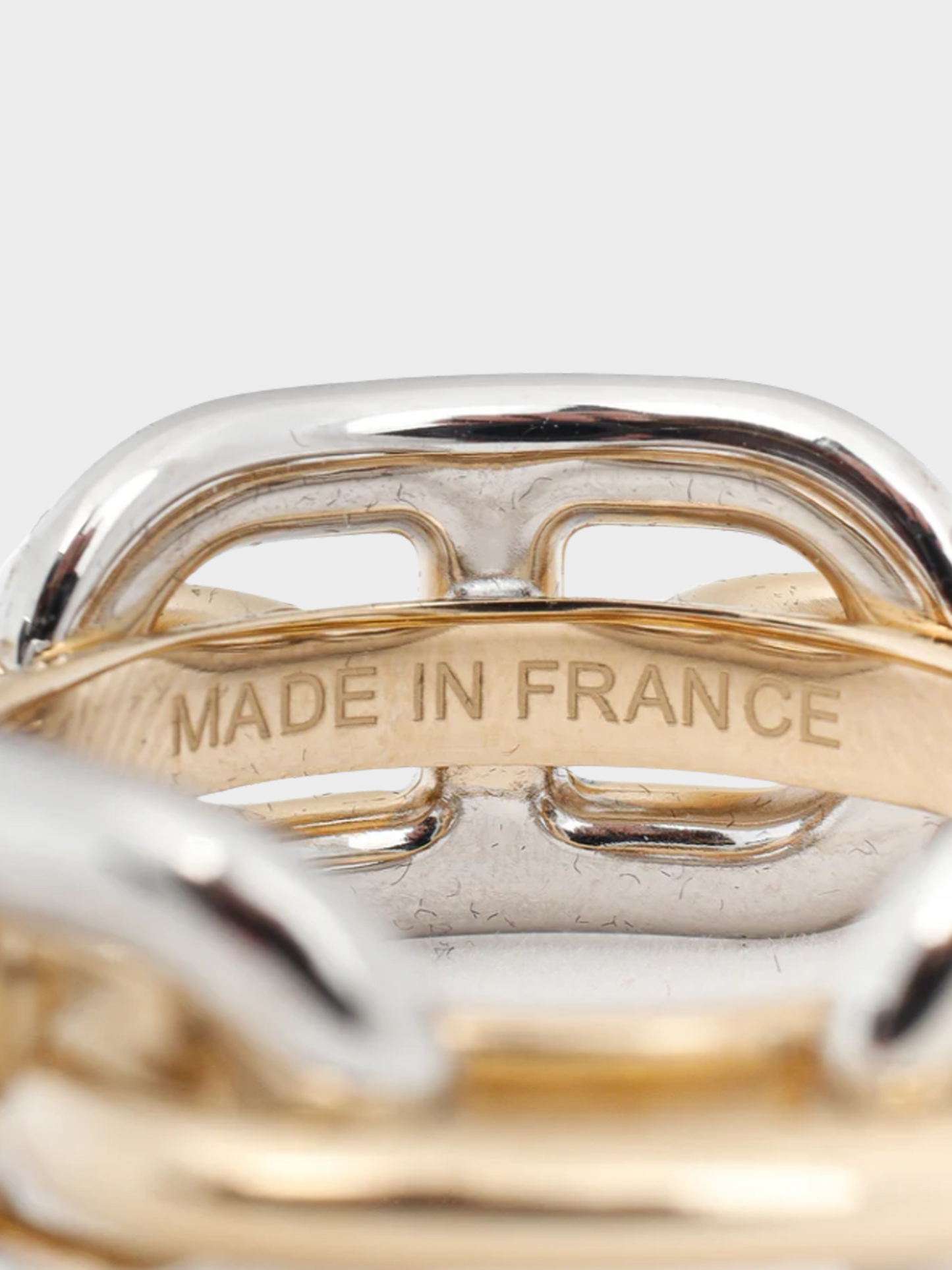 Hermes 2000s Regate Two-Tone Palladium-Plated Scarf 90 Ring