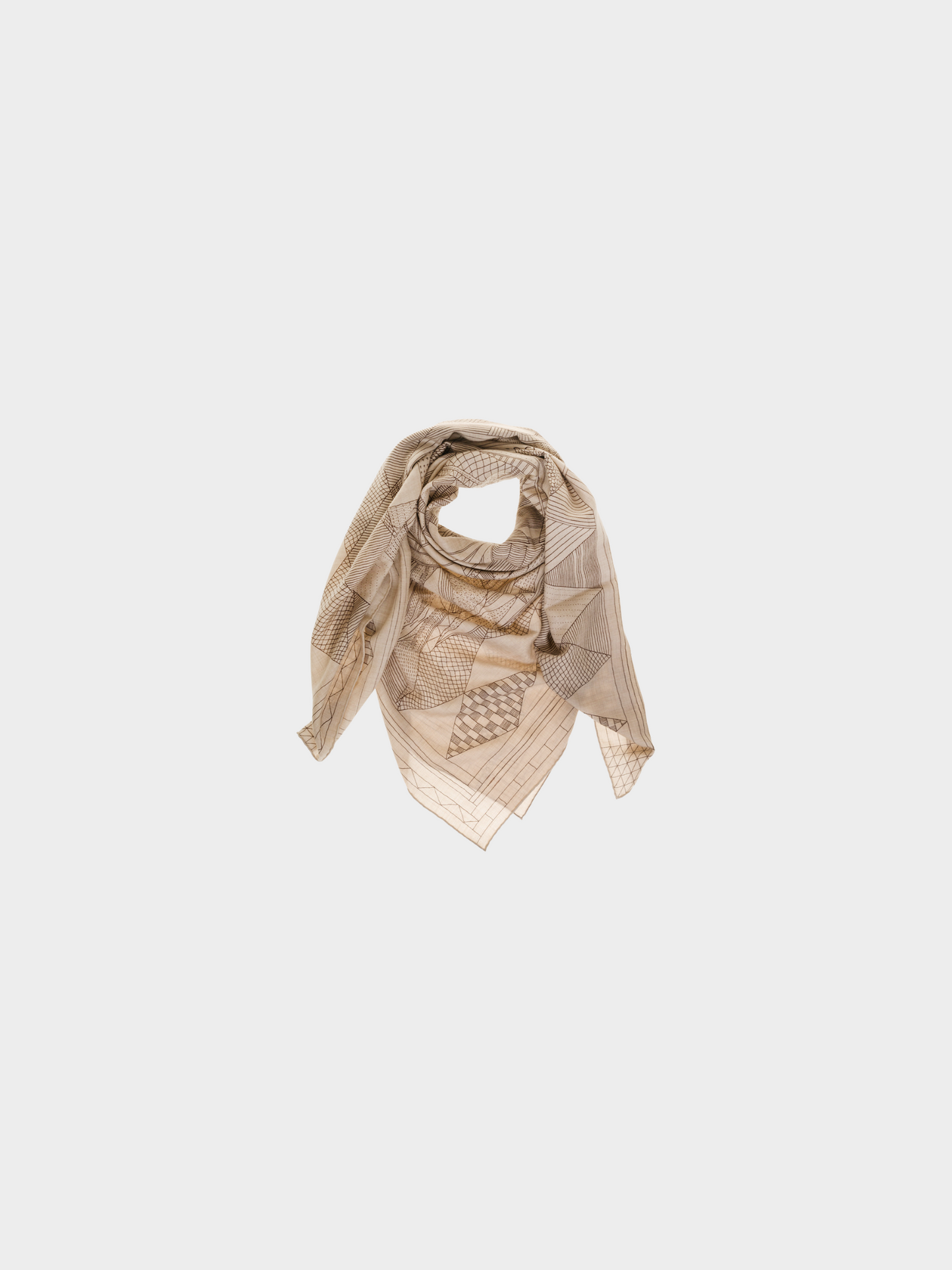 Hermes 2000s Beige “Patchwork Horse” Cashmere Scarf