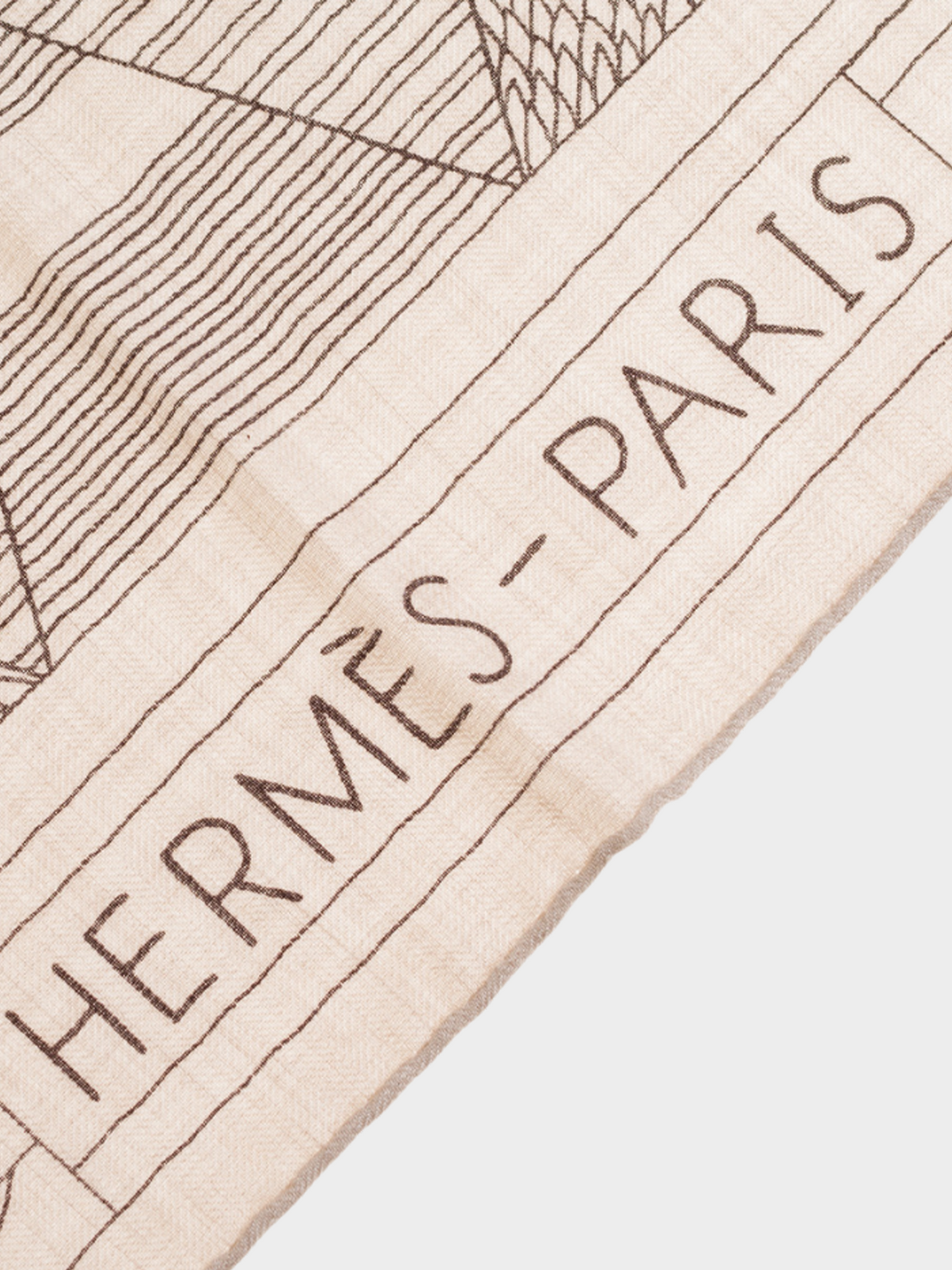 Hermes 2000s Beige “Patchwork Horse” Cashmere Scarf