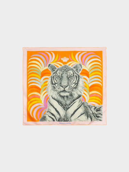 Hermès 2022 Multicoloured Dual-Sided Royal-Tiger Print Large Silk Scarf