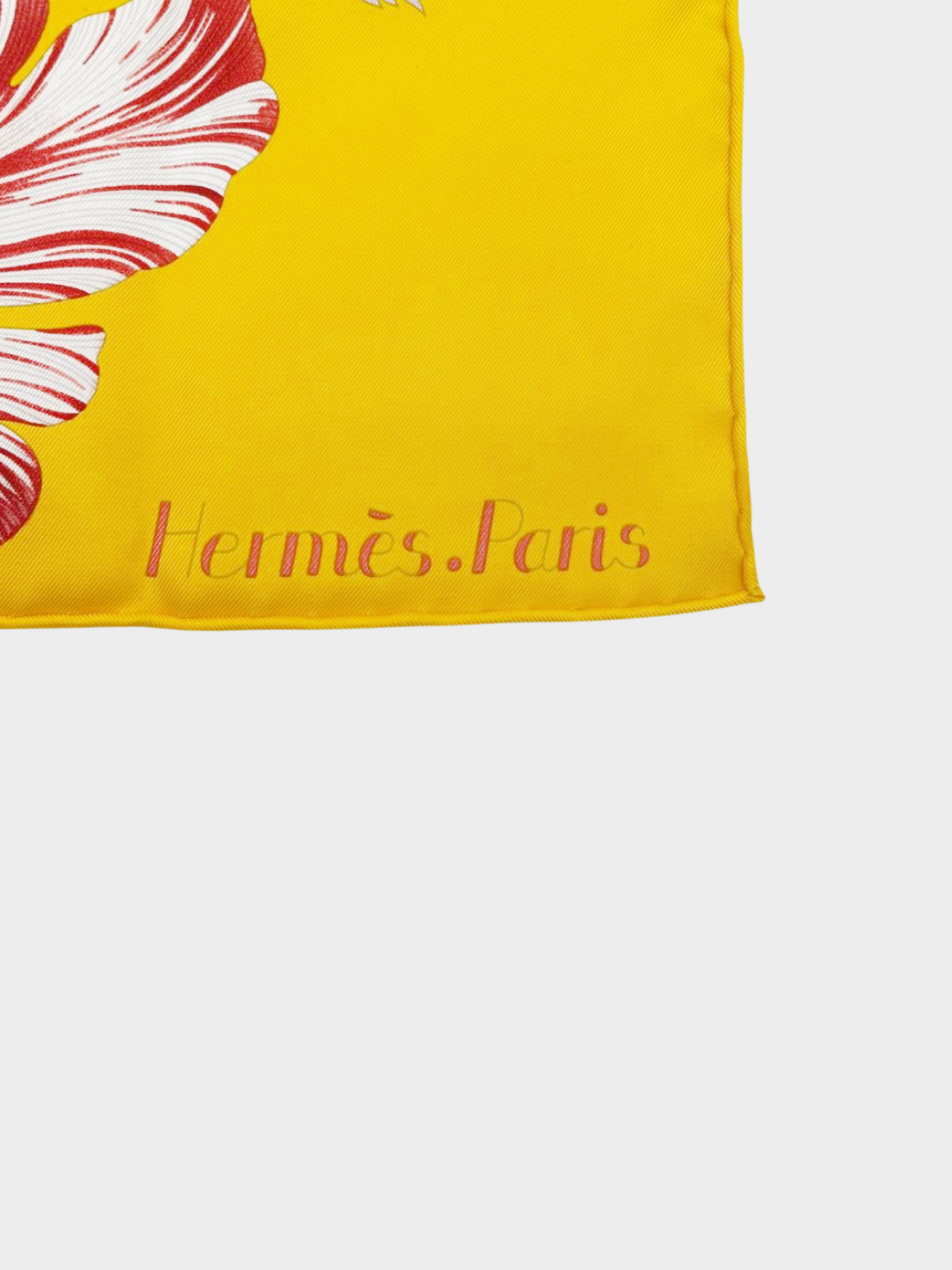 Hermès SS 2023 Yellow Carré 90 "Tulipomanie" Silk Scarf