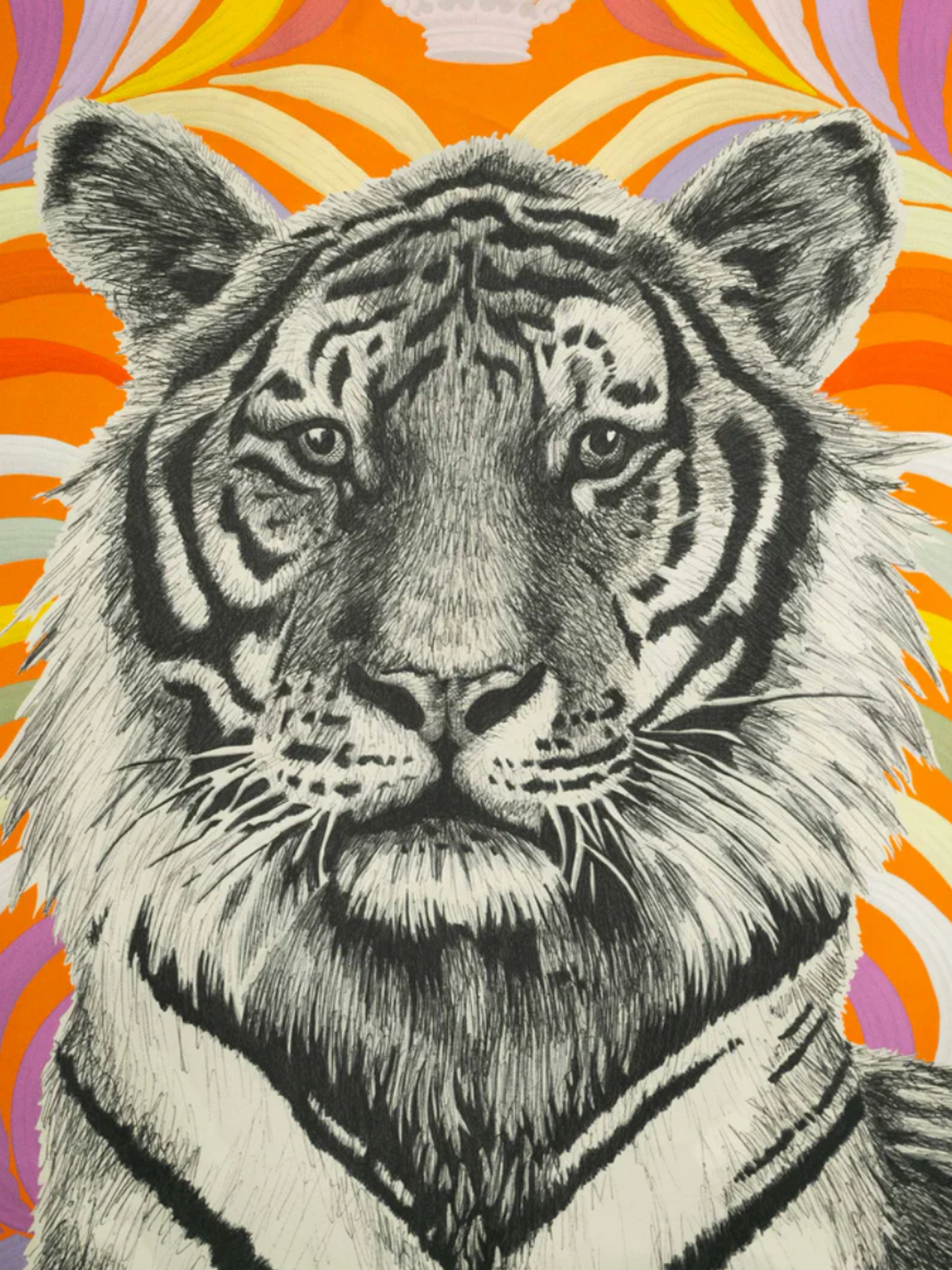 Hermès 2022 Multicoloured Dual-Sided Royal-Tiger Print Large Silk Scarf