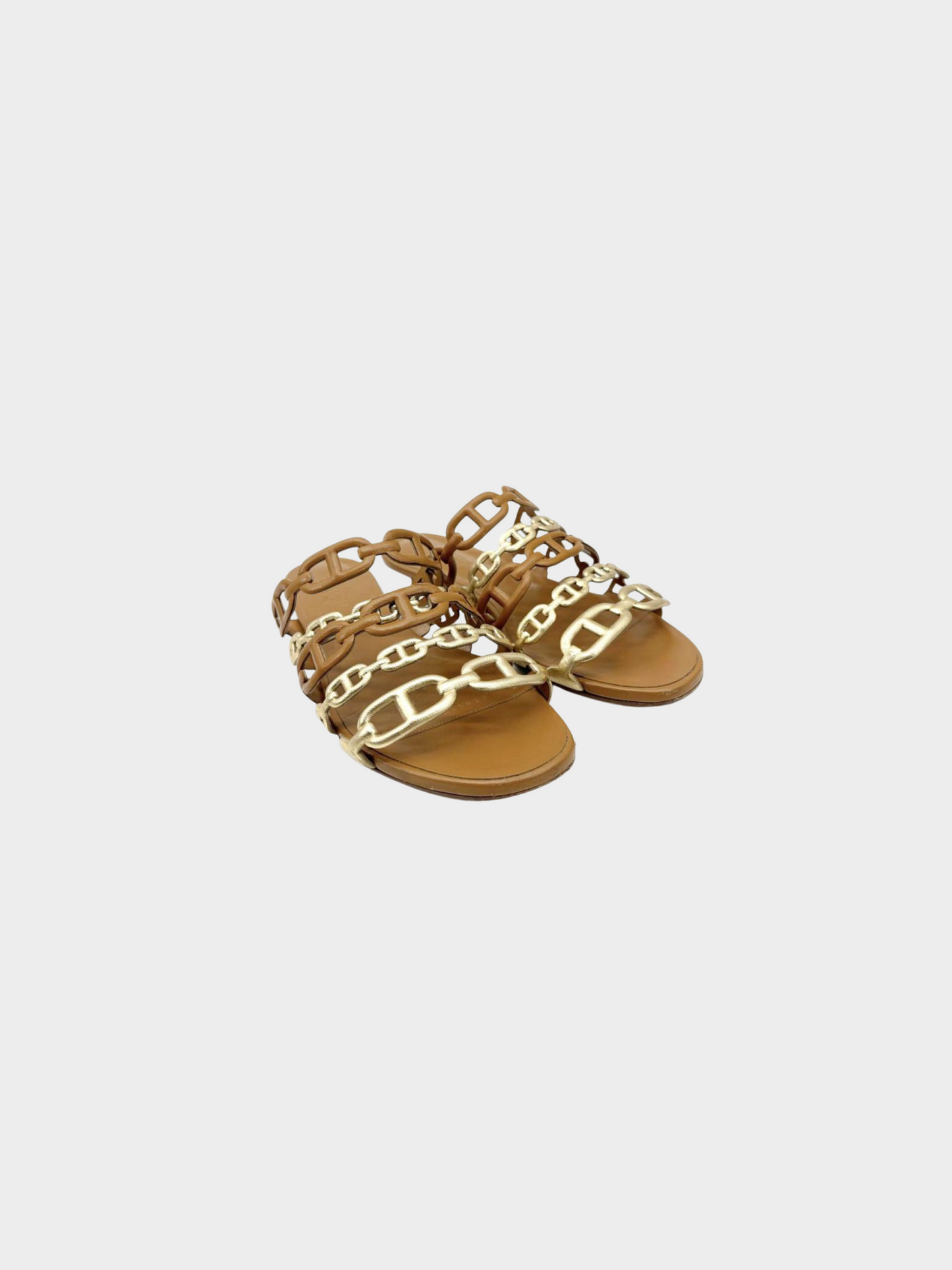 Hermes 2021 Metallic Brown Thalassa Chaine d'Ancre Sandals