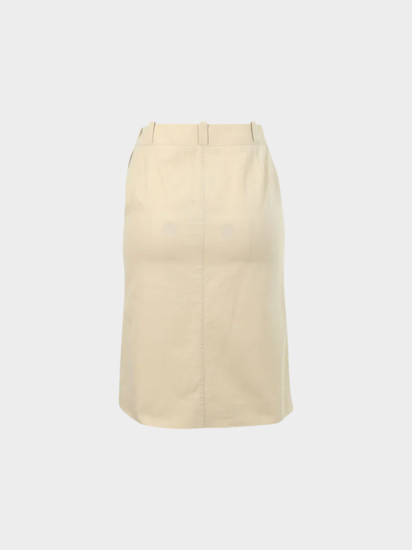 Hermès by Martin Margiela 1990s Beige Cotton Midi Skirt