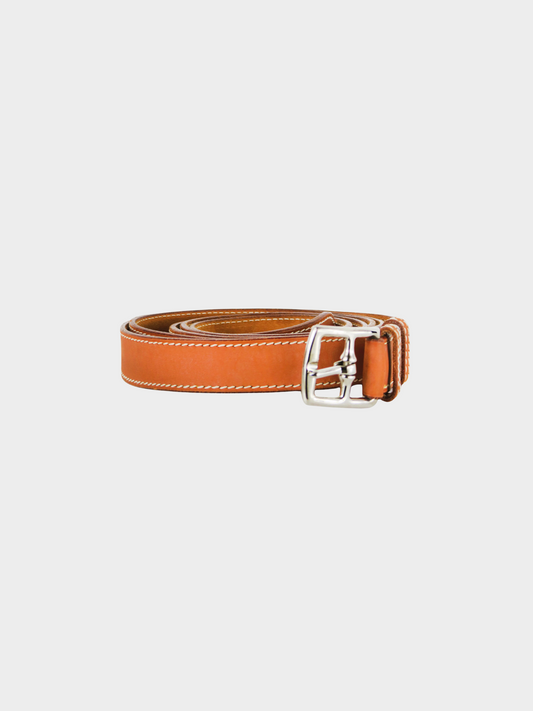 Hermes by Martin Margiela SS 1999 Light Golden Brown Double Length Leather Belt