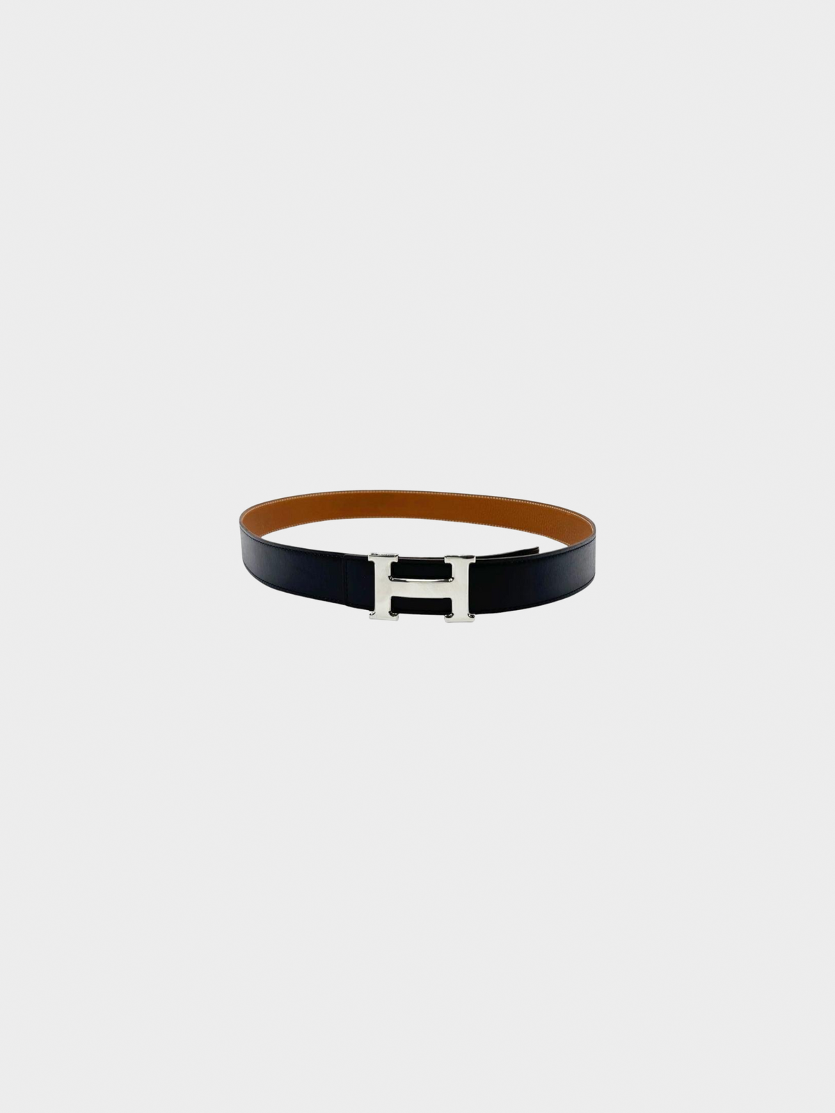 Hermes 2006 Black Leather H Logo Belt