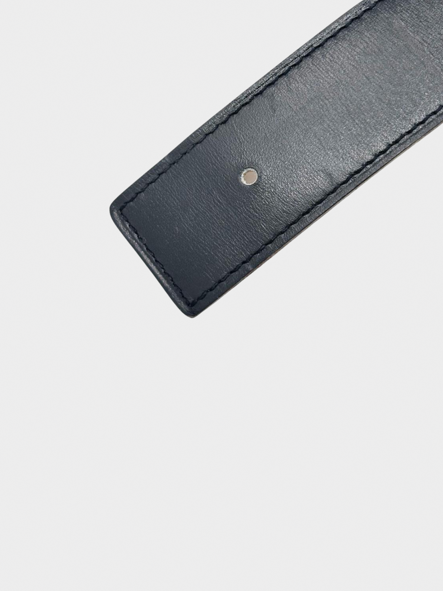 Hermes 2006 Black Leather H Logo Belt