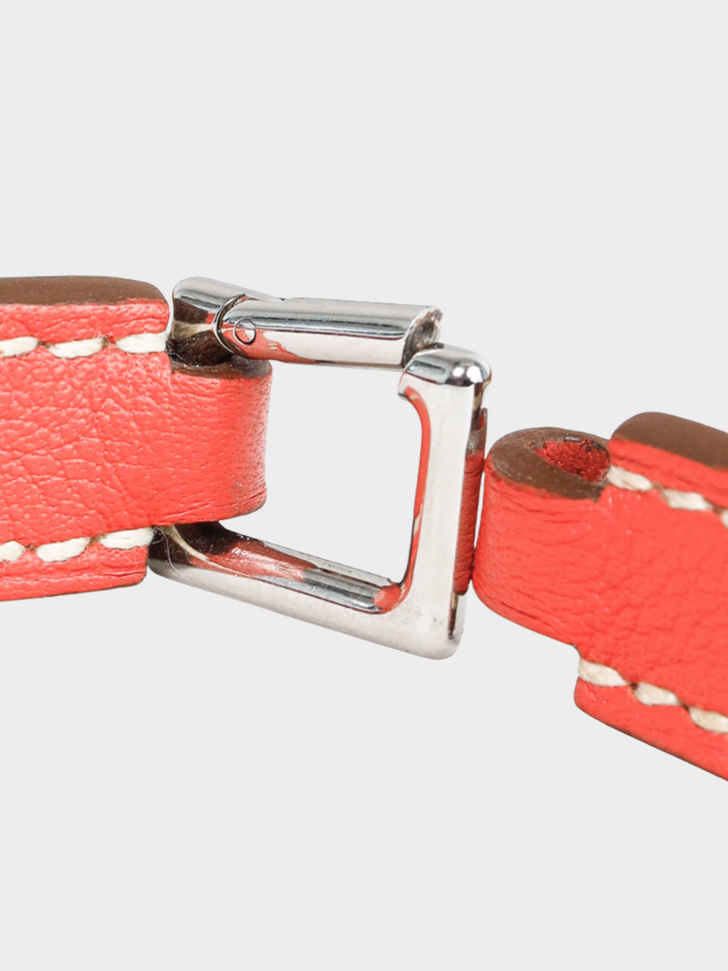 Hermes 2010s Coral Pink Rivale Double Tour Sanguine Swift Leather Bracelet
