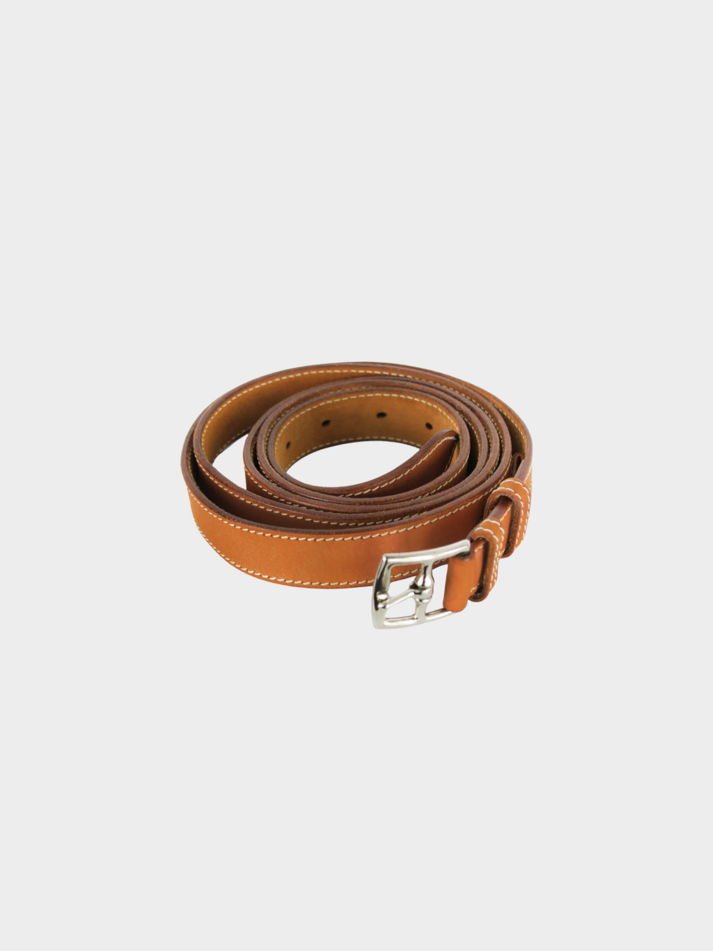 Hermes by Martin Margiela SS 1999 Light Golden Brown Double Length Leather Belt