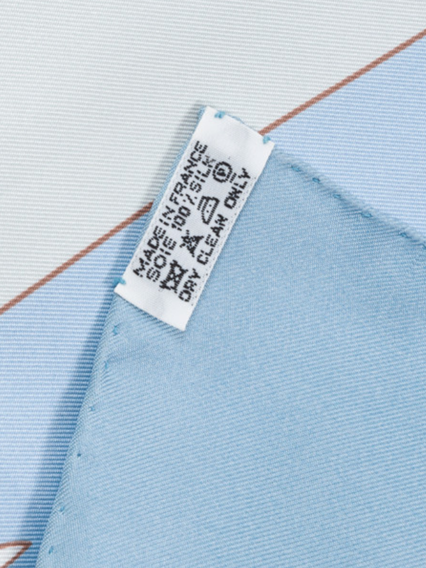 Hermes 2002 Les Plages Normandes II Blue Border Silk Scarf