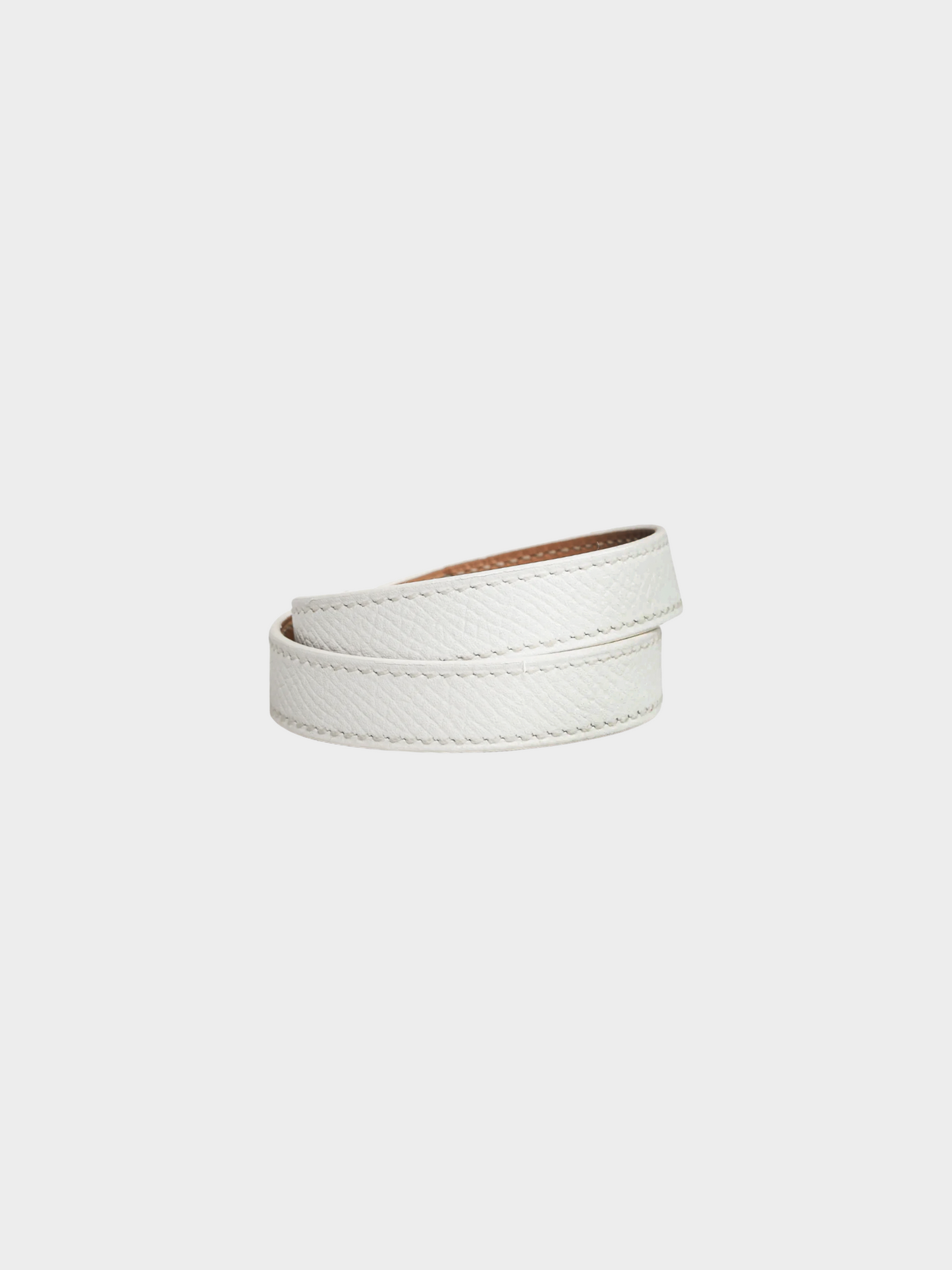 Hermes 2010s White Kelly Double Tour Blanc Epsom Bracelet