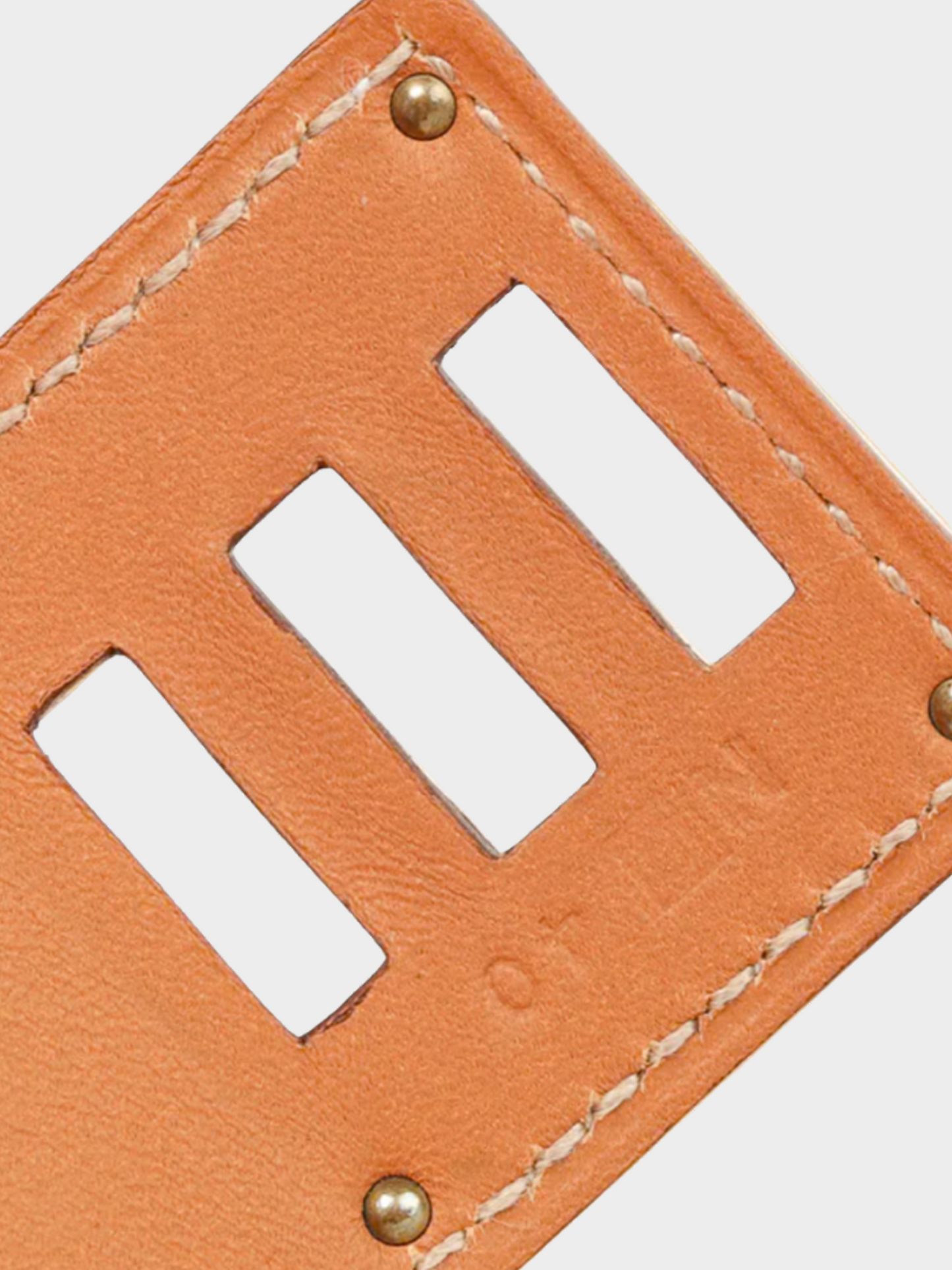 Hermes 2010s Brown Kelly Dog Fauve Barenia Leather Bracelet