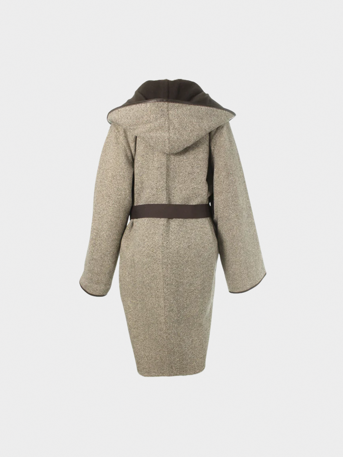 Hermes 2000s Evelyne Brown Cashmere and Leather Coat