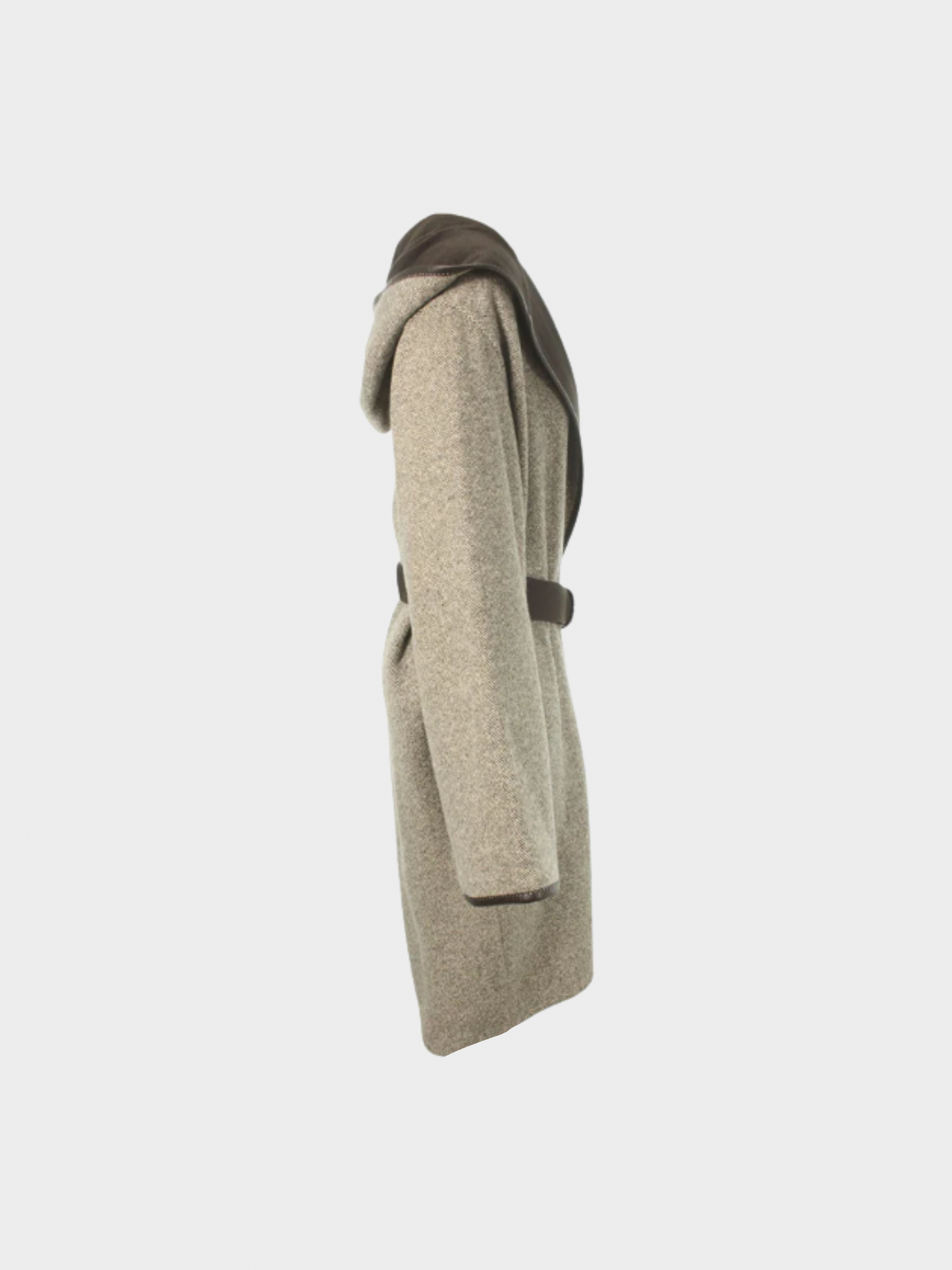 Hermes 2000s Evelyne Brown Cashmere and Leather Coat