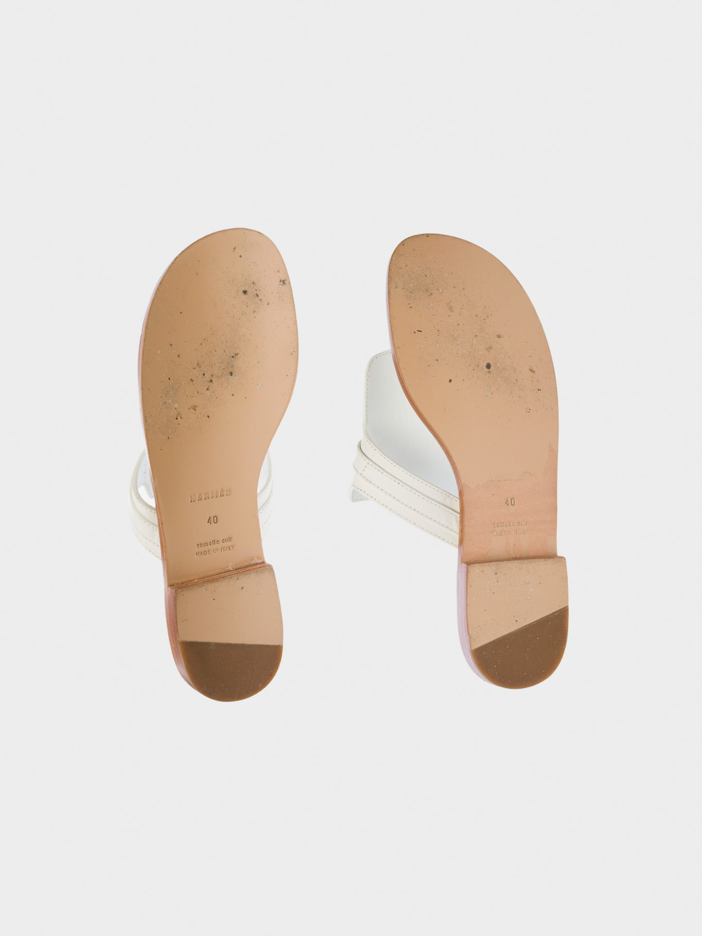 Hermes 2020s White Kelly Sandal Flats