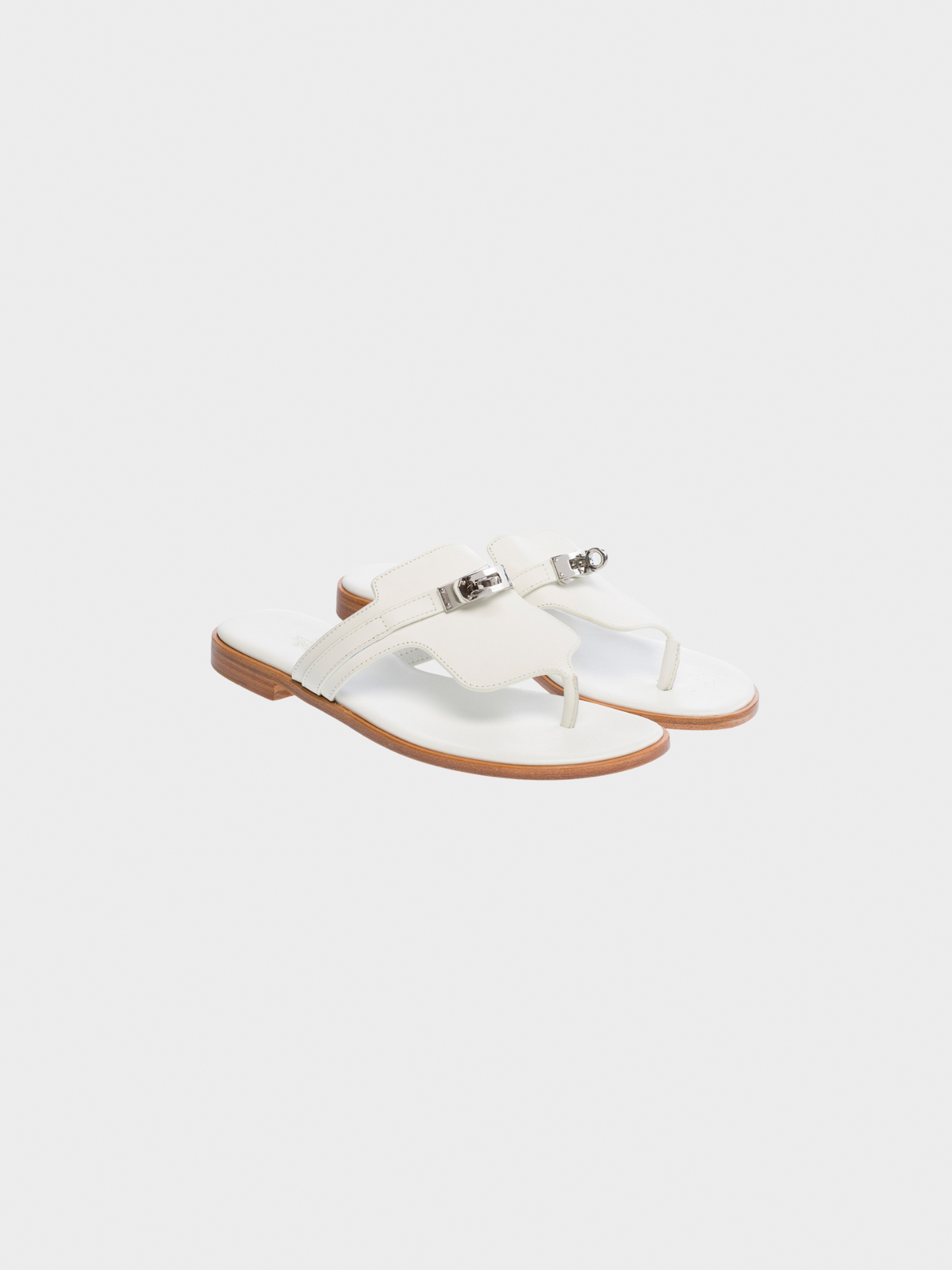 Hermes 2020s White Kelly Sandal Flats