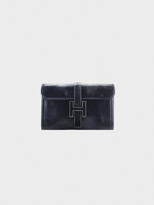 Hermes 1987 Black Giger PM Clutch Bag