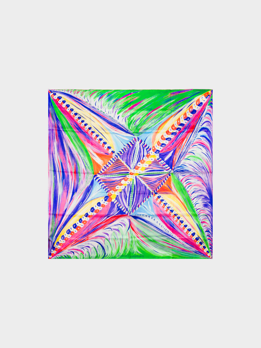 Hermes 2019 Large Multicoloured "Le Bouclier de la Beaute" Silk Shawl
