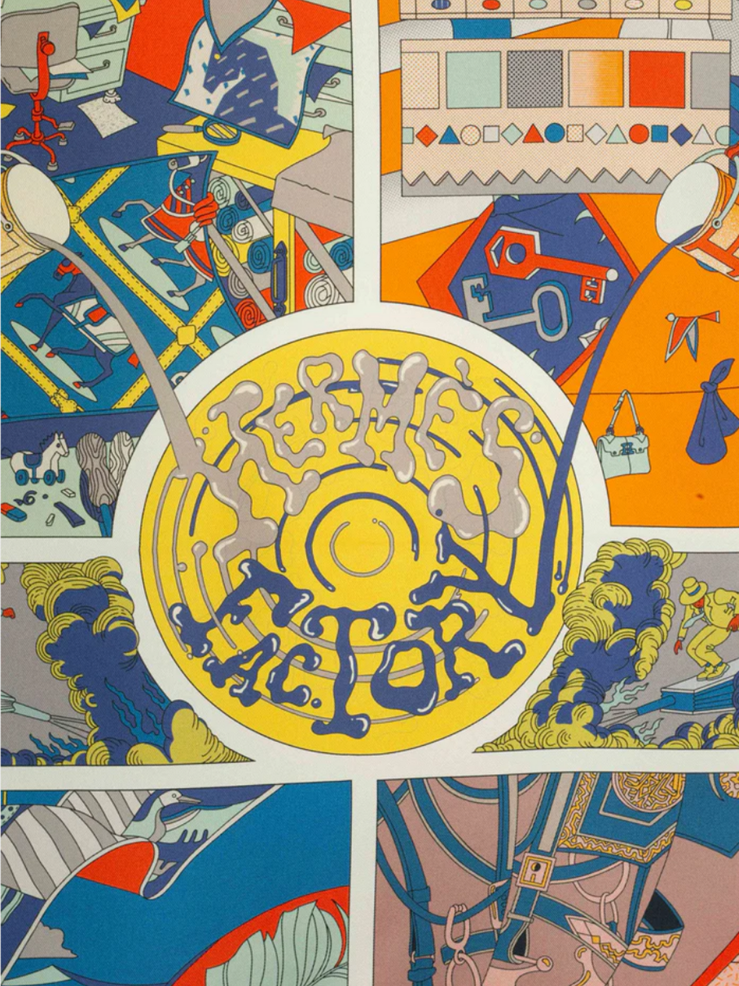 Hermes 2020s "Hermes Factory" Printed Scarf
