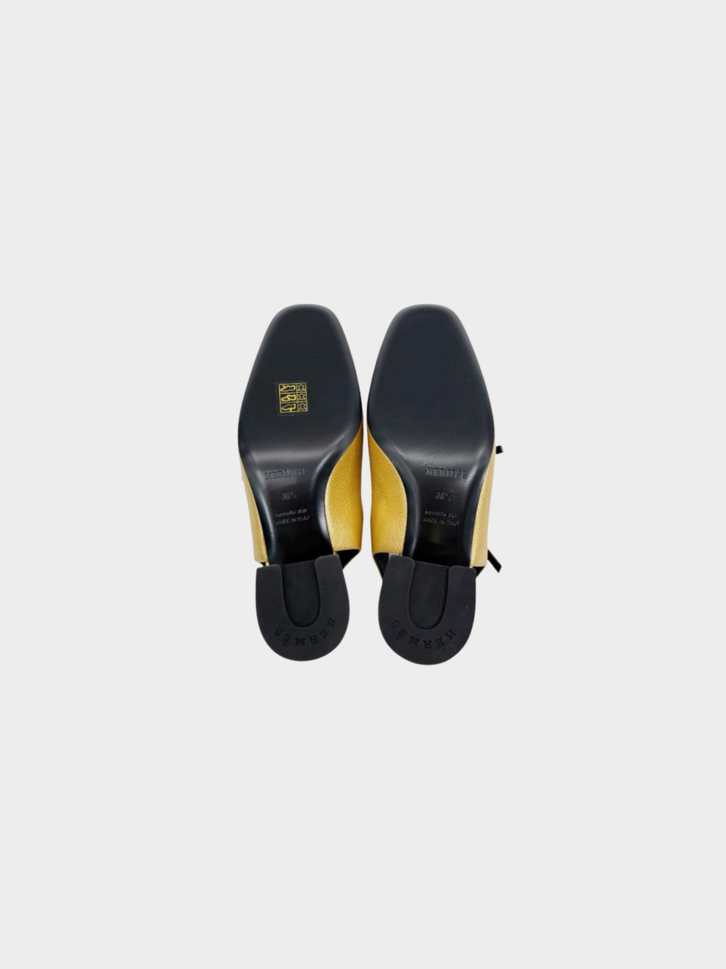 Hermes 2020s Gold Jackie 50 Leather Pumps