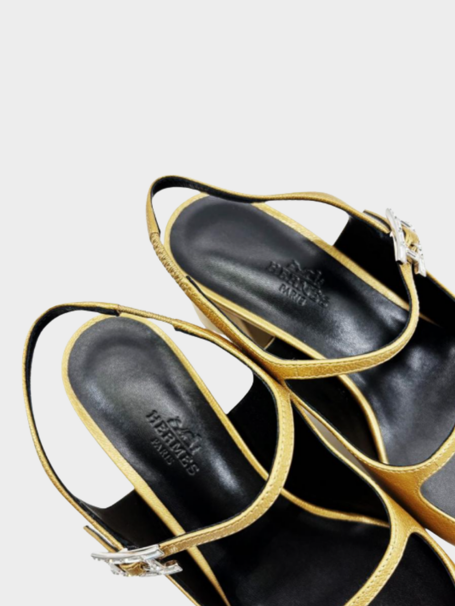 Hermes 2020s Gold Jackie 50 Leather Pumps