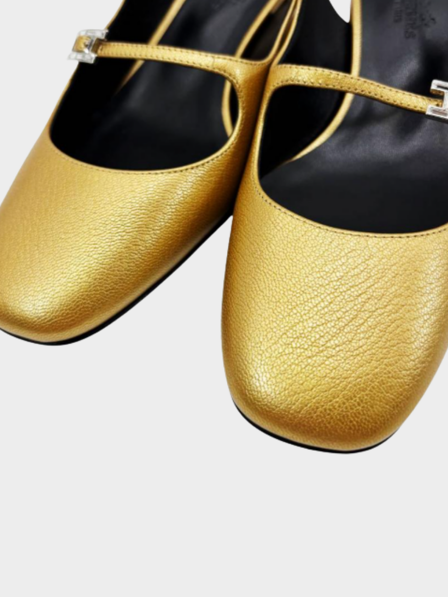 Hermes 2020s Gold Jackie 50 Leather Pumps