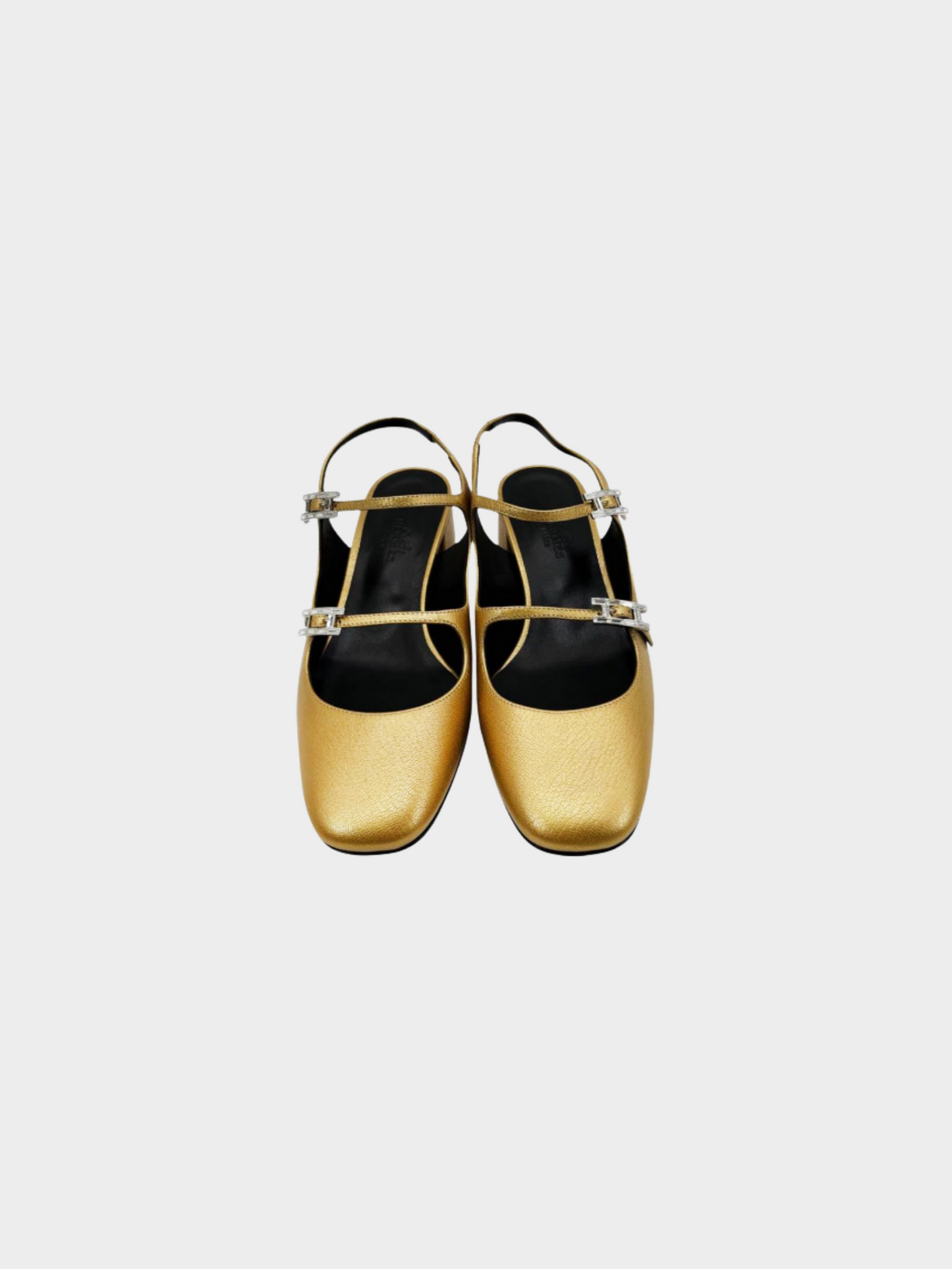 Hermes 2020s Gold Jackie 50 Leather Pumps
