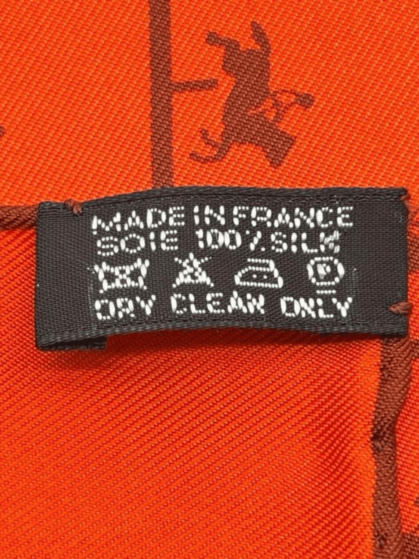 Hermes 1990s Orange Saut Galop Canter Silk Square Scarf