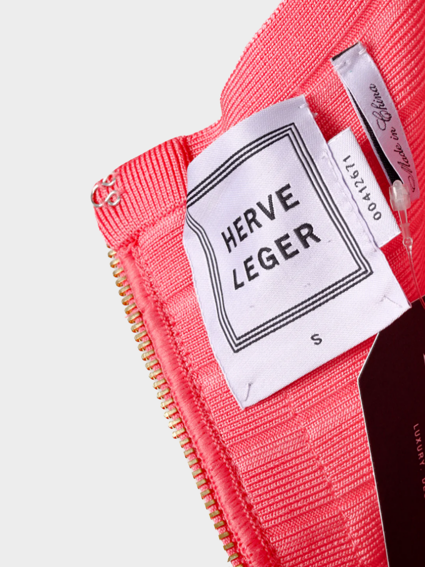 Hervé Léger 2010s Coral Pink Sarai Sweetheart Bandage Midi Dress