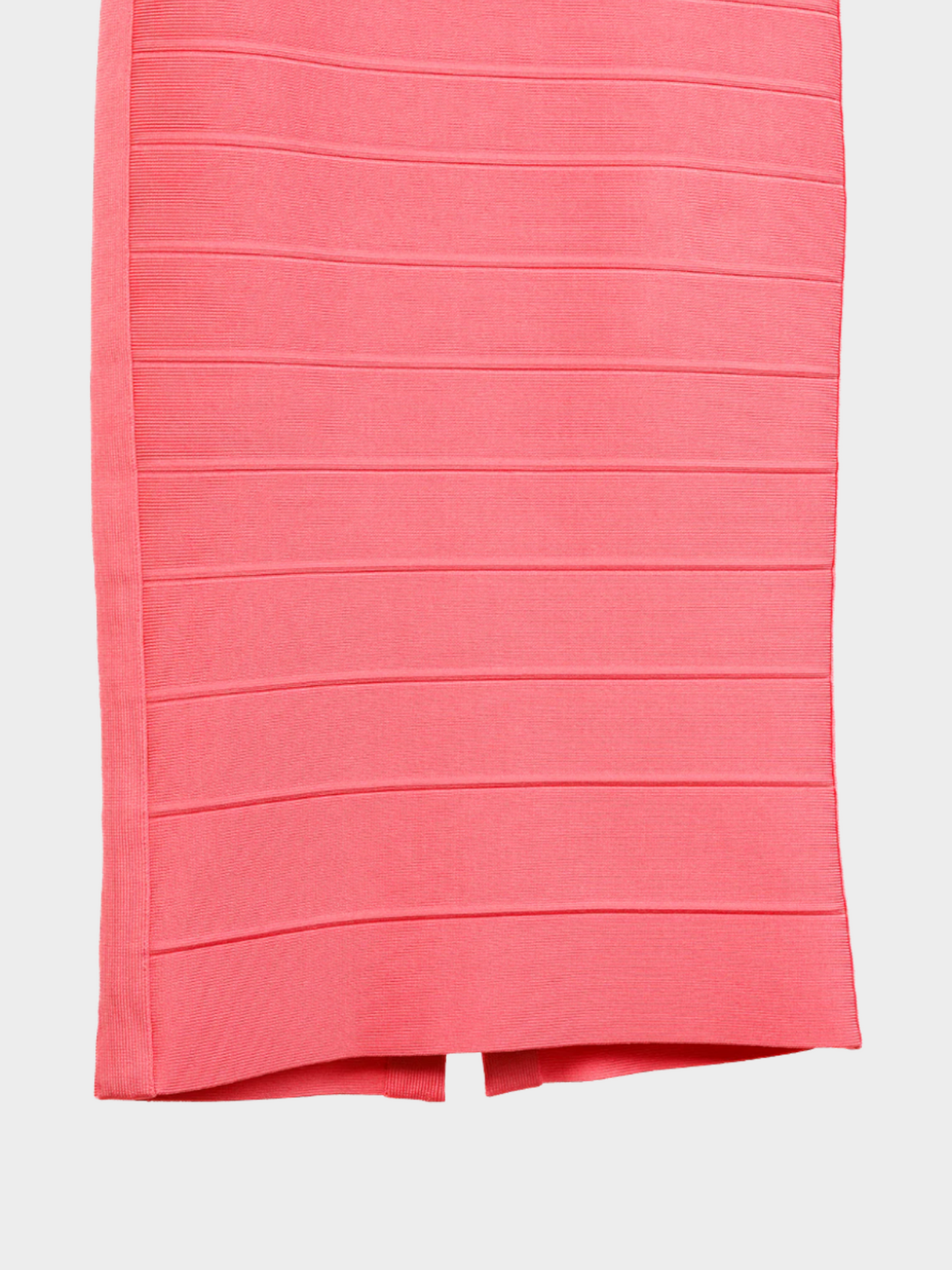 Hervé Léger 2010s Coral Pink Sarai Sweetheart Bandage Midi Dress