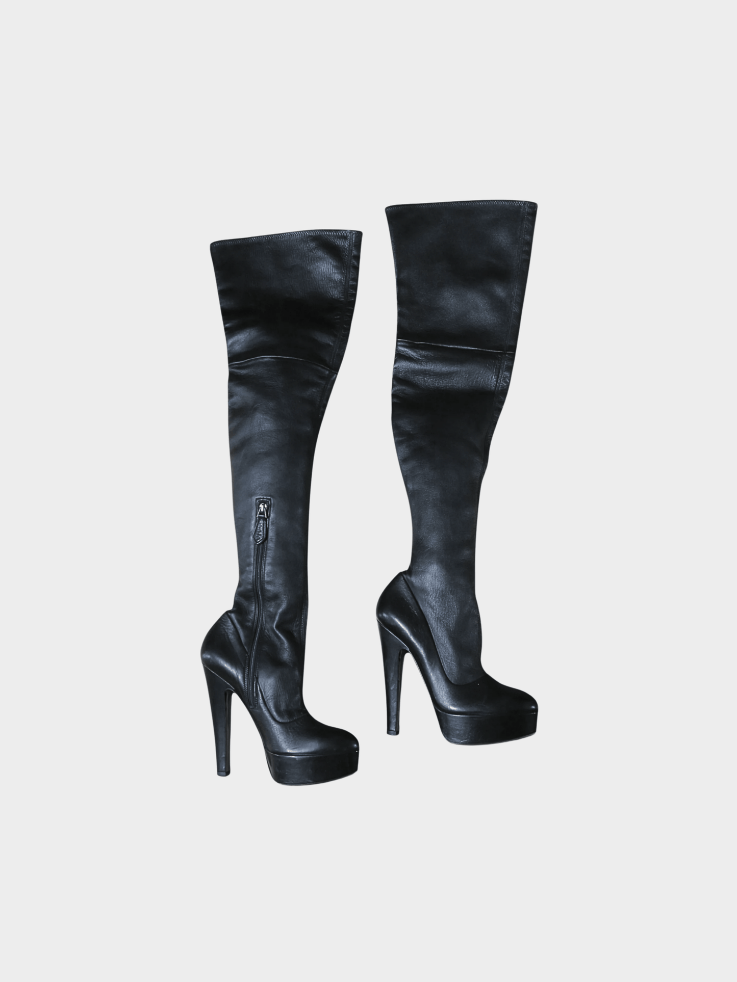 Azzedine Alaïa 2000s Black Platform Knee High Boots