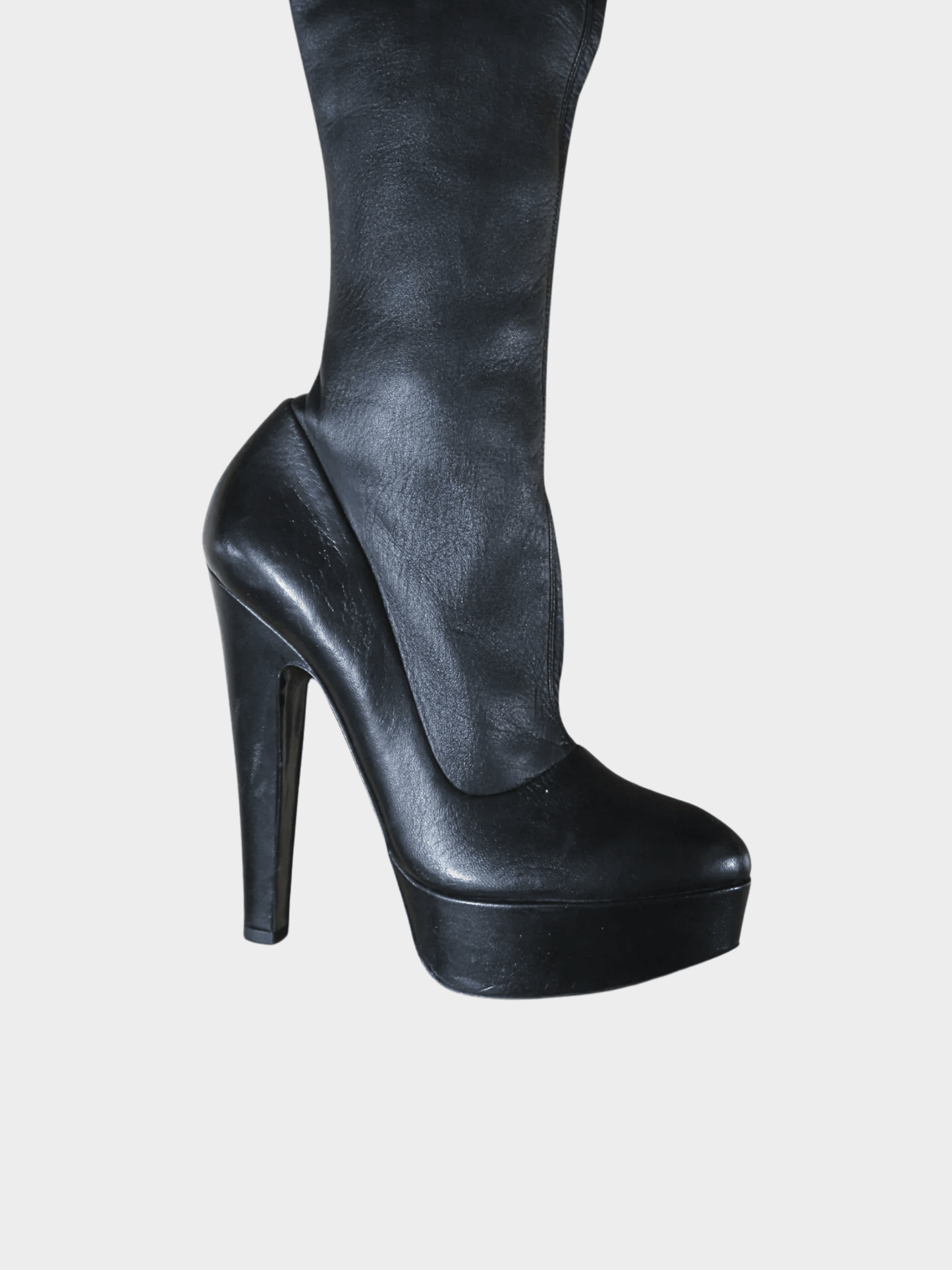 Azzedine Alaïa 2000s Black Platform Knee High Boots