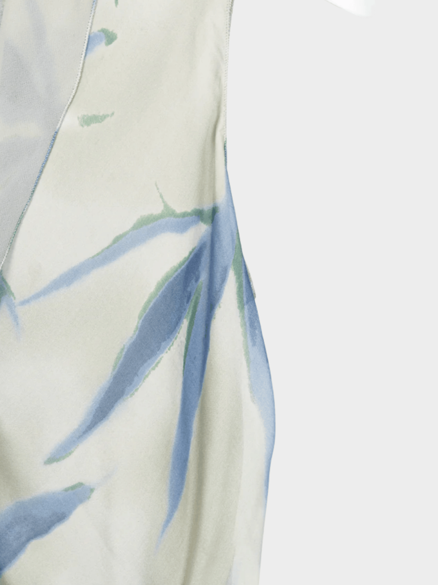 Giorgio Armani 2000s Grey and Blue Silk Floral-Print Dress