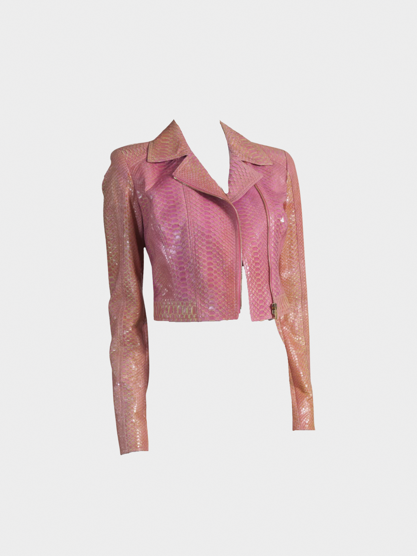 Versace 1990s Pink Exotic Python Leather
