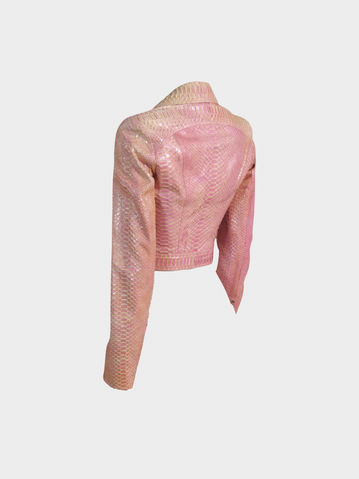 Versace 1990s Pink Exotic Python Leather