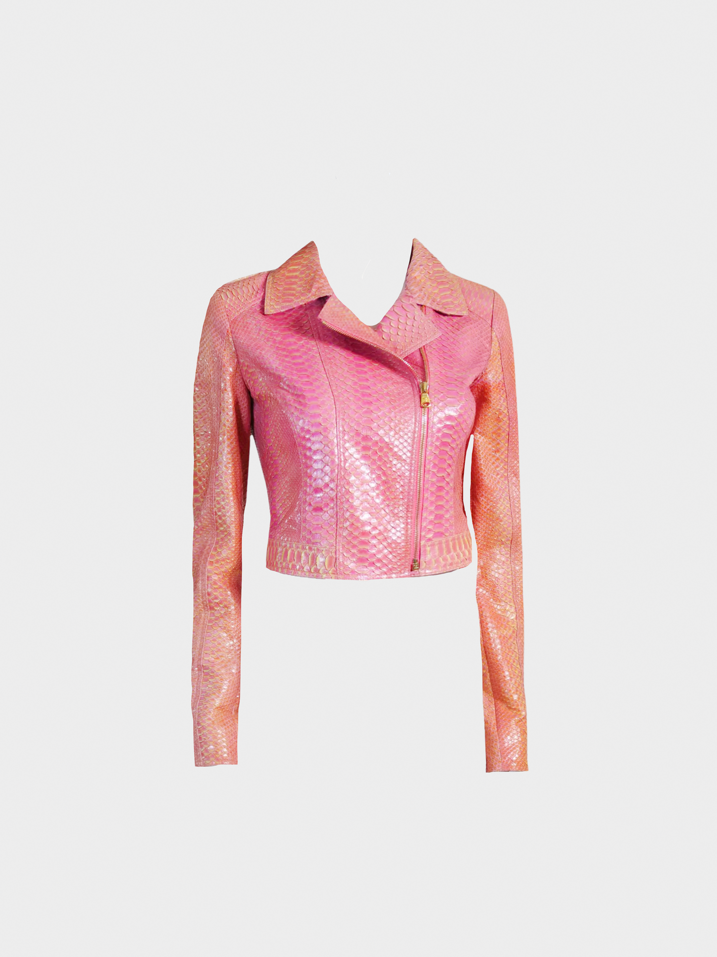 Versace 1990s Pink Exotic Python Leather