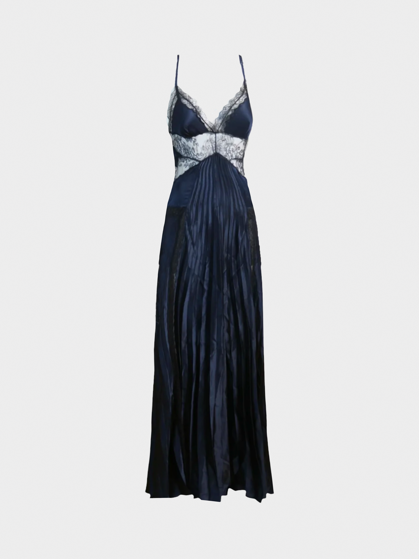 Gianfranco Ferre 1990s Dark Navy Silk Dress