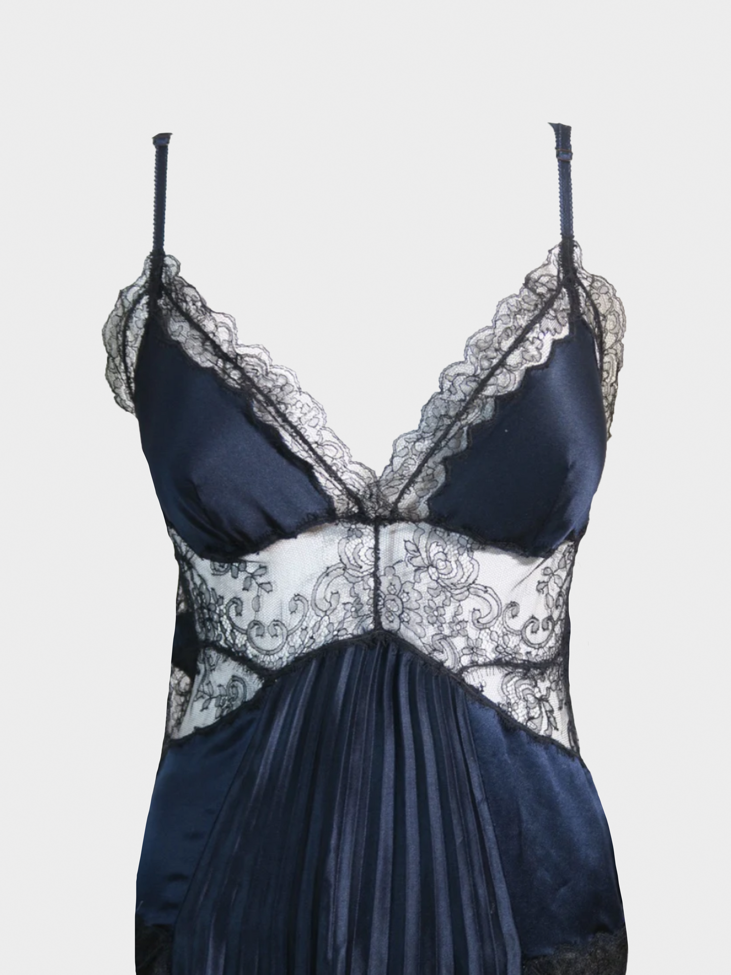 Gianfranco Ferre 1990s Dark Navy Silk Dress