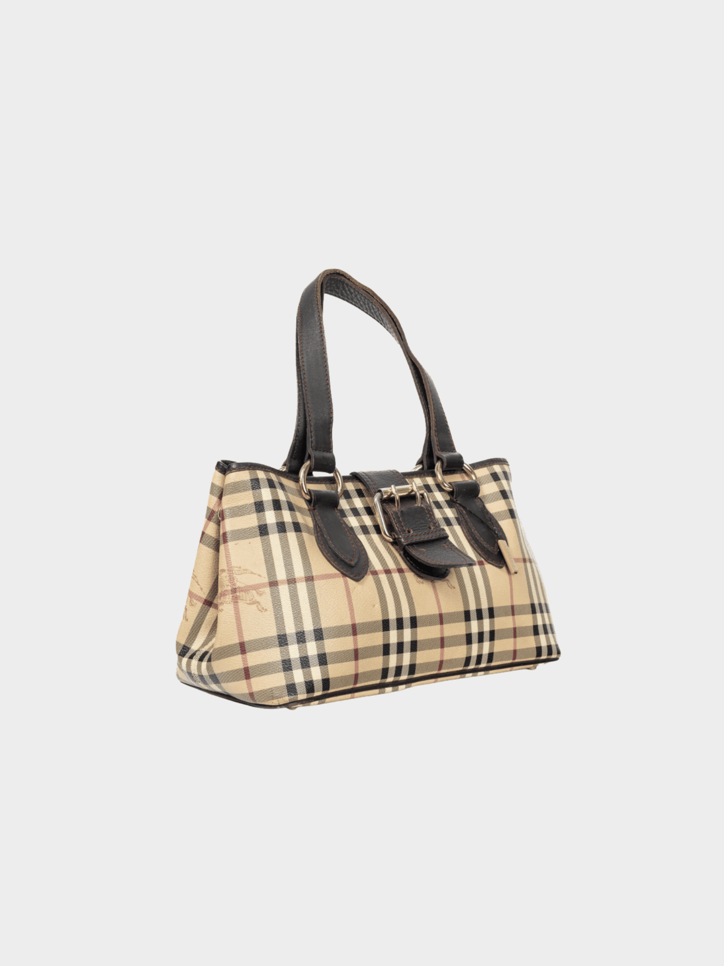 Burberry 2000s Haymarket Check Buckle-Strap Handbag
