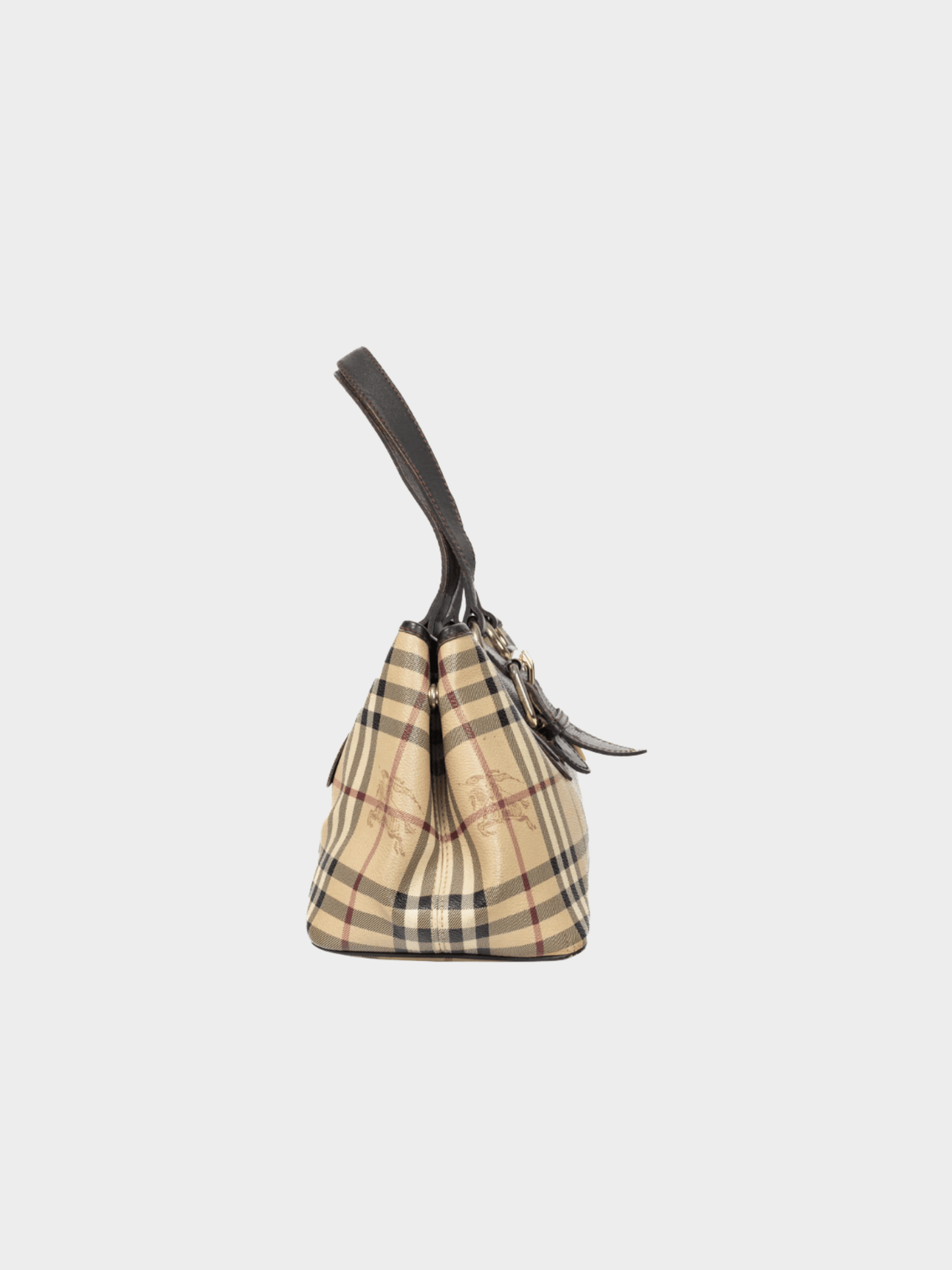 Burberry 2000s Haymarket Check Buckle-Strap Handbag