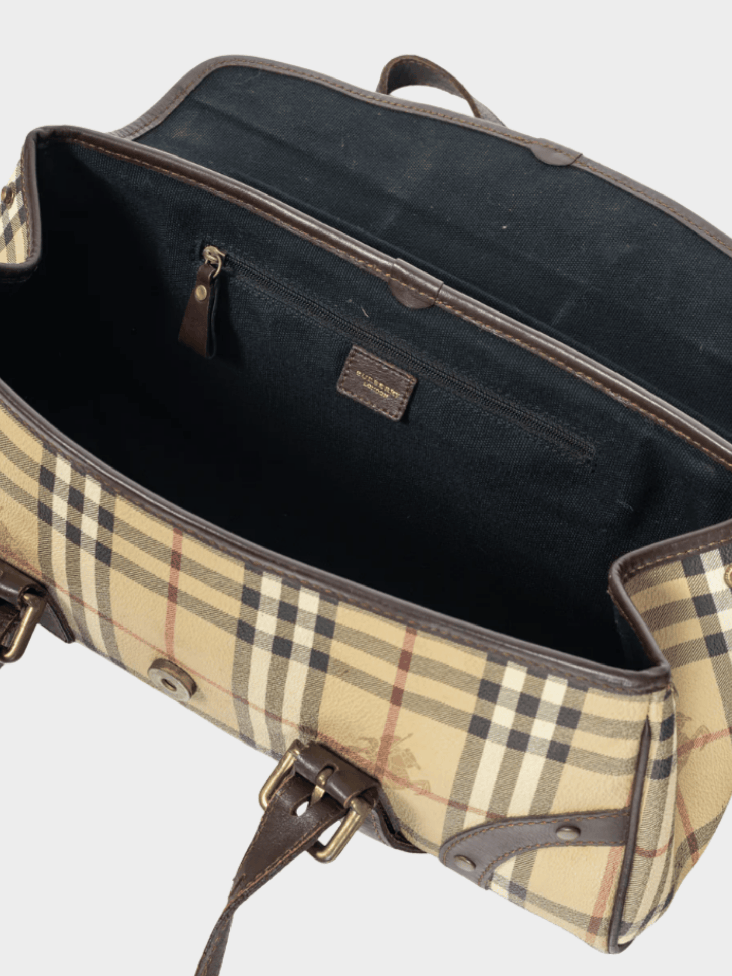 Burberry 2000s Haymarket Check Buckle-Strap Handbag