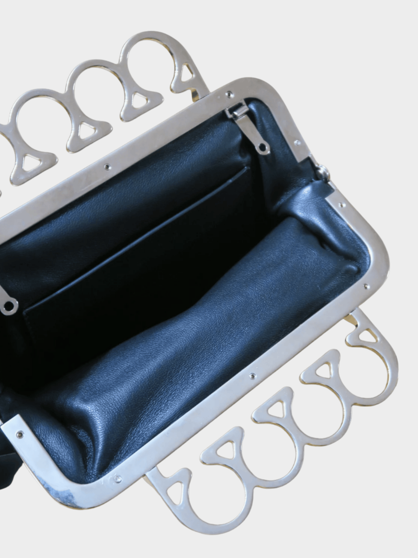 Jean Paul Gaultier 1990s Black Ring Clutch Bag